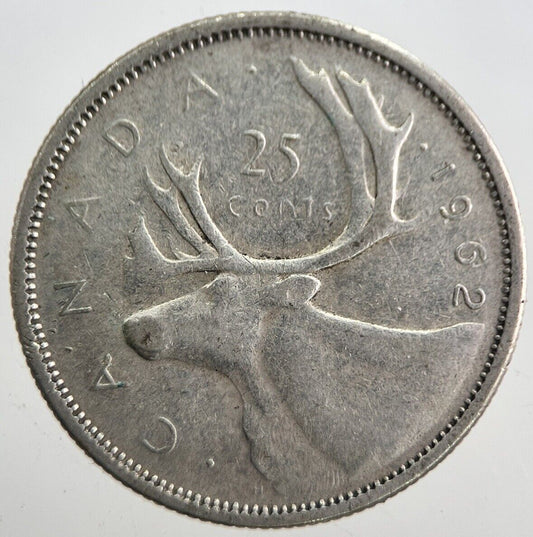 1962 Canada 25 Cents Silver Coin | Fine Collectable Grade | a7630