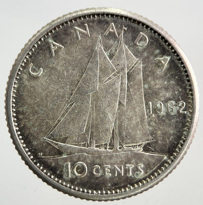 1962 Canada 10 Cents Silver Coin | Fine Collectable Grade