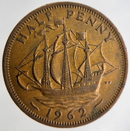 1962 Elizabeth II 2nd Half-Penny Coin | Fine Collectable Grade