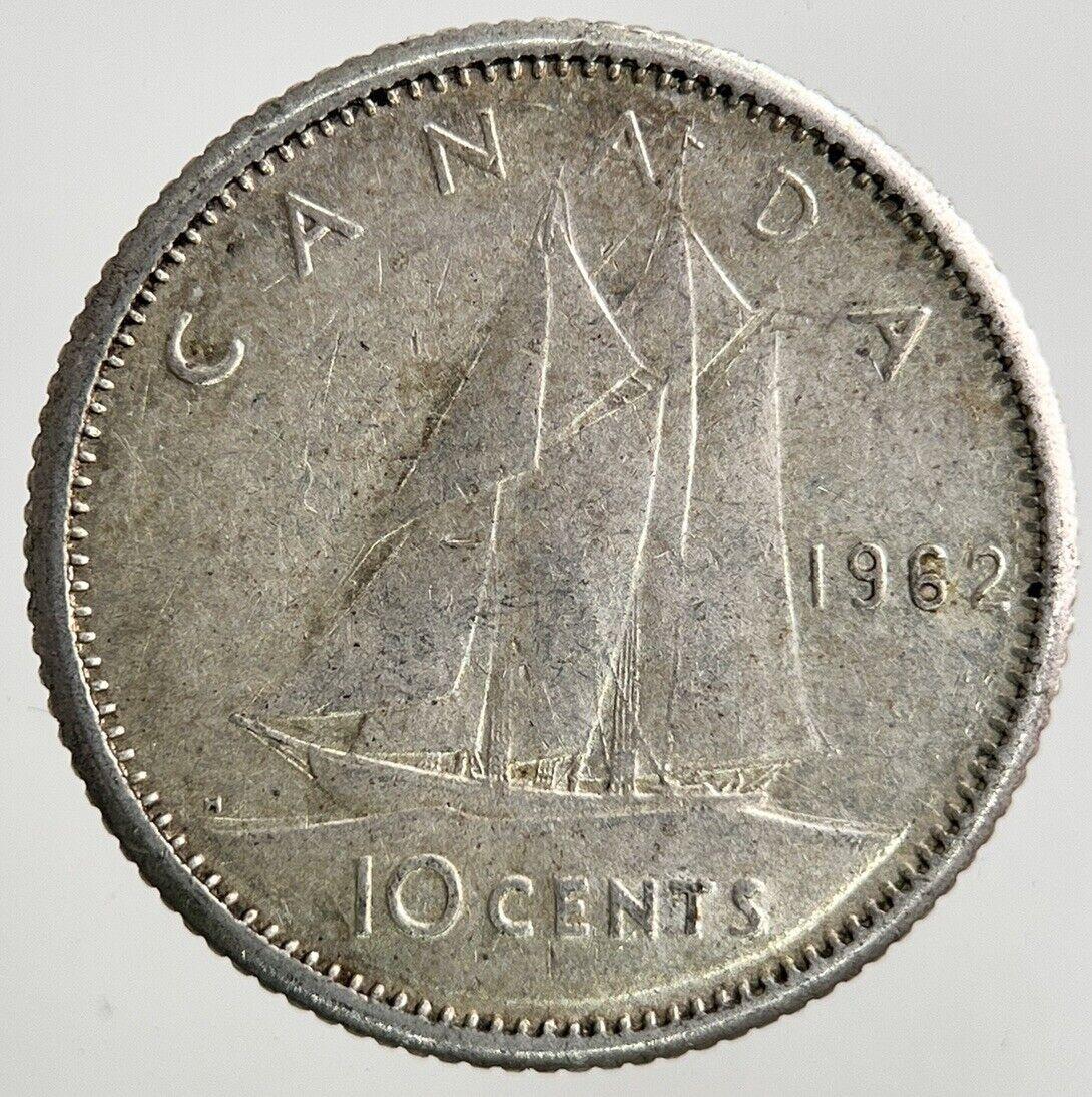 1962 Canada 10 Cents Silver Coin | Fine Collectable Grade
