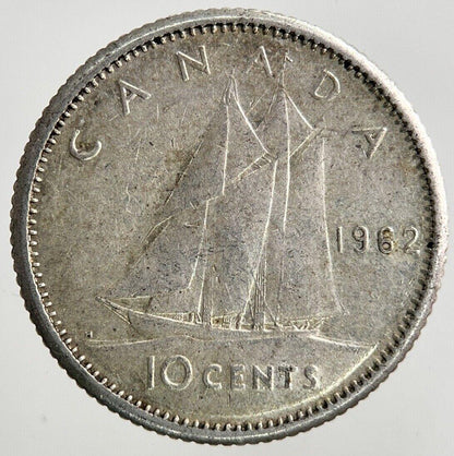 1962 Canada 10 Cents Silver Coin | Fine Collectable Grade