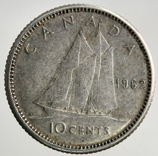 1962 Canada 10 Cents Silver Coin | Fine Collectable Grade