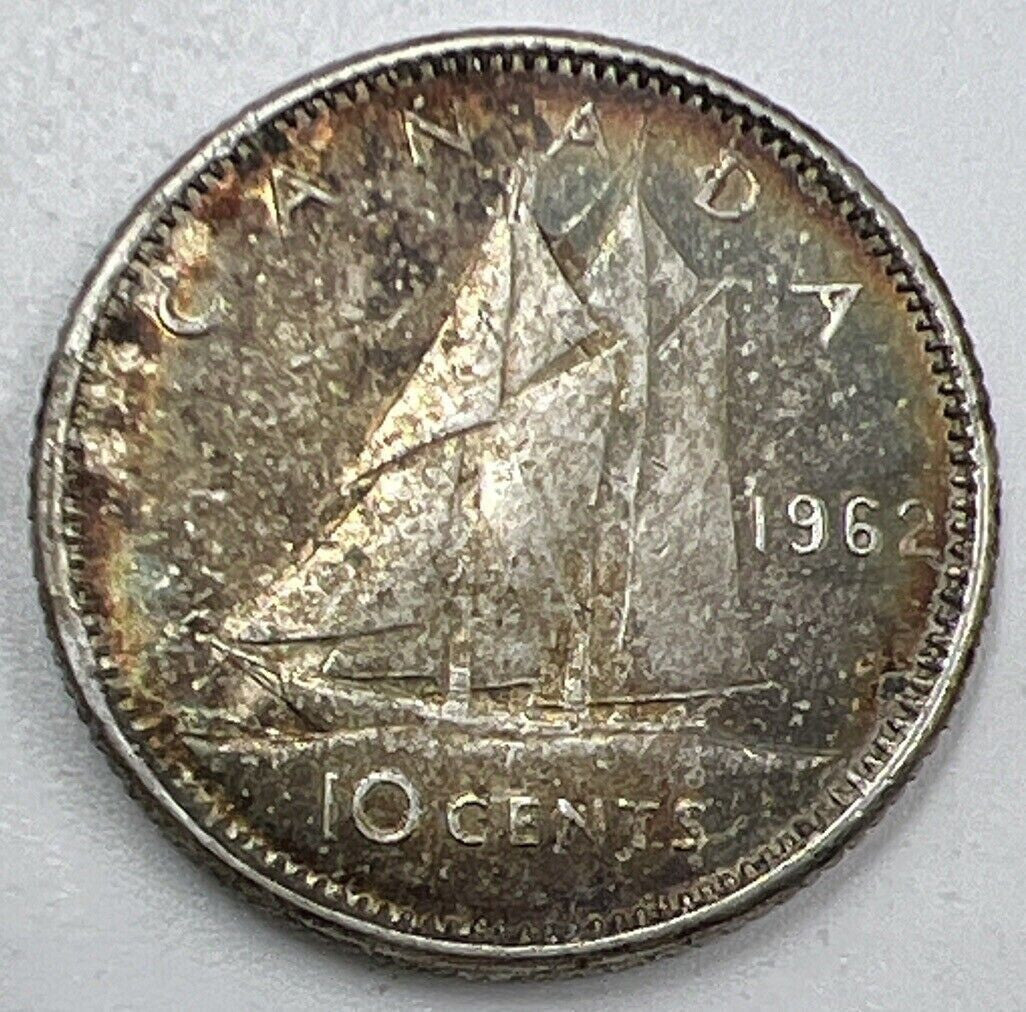 1962 Canada 10 Cents Silver Coin | Fine Collectable Grade | a1492