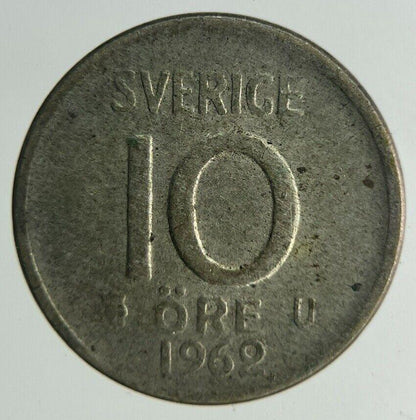 1962 Sweden 10 Ore Silver Coin | Fine Collectable Grade