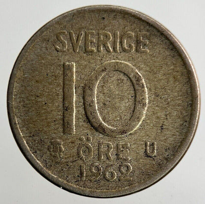 1962 Sweden 10 Ore Silver Coin | Fine Collectable Grade