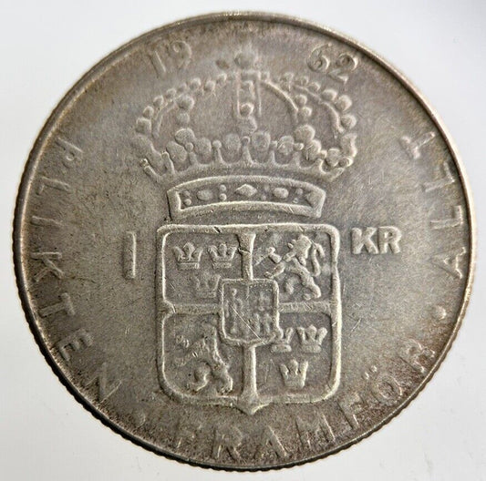 1962 Sweden 1 Krona Silver Coin | Fine Collectable Grade
