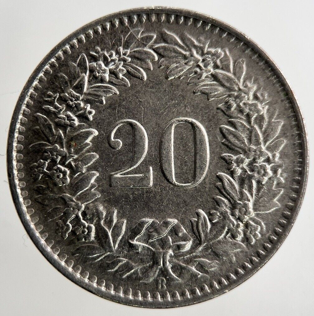1962 Switzerland Swiss 20 Rappen Coin | Fine Collectable Grade