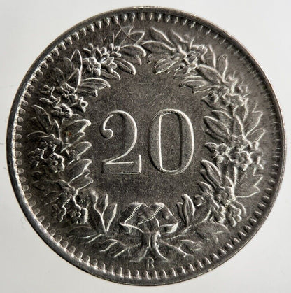 1962 Switzerland Swiss 20 Rappen Coin | Fine Collectable Grade