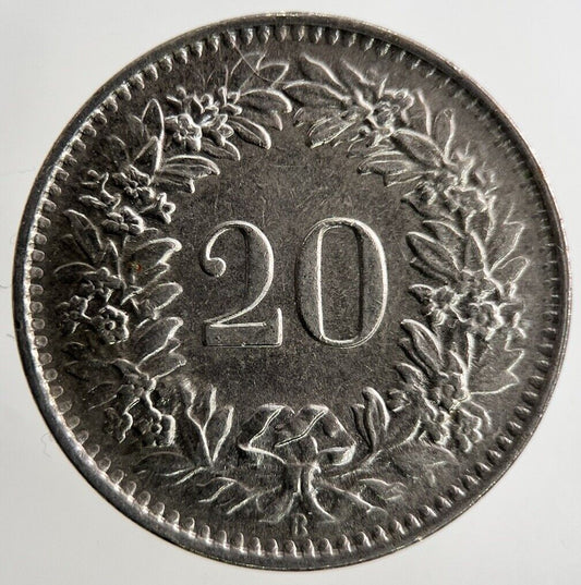 1962 Switzerland Swiss 20 Rappen Coin | Fine Collectable Grade