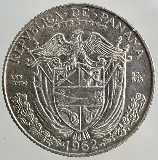 1962 Panama 1/4 Quarter Balboa Silver Coin | Very High Grade