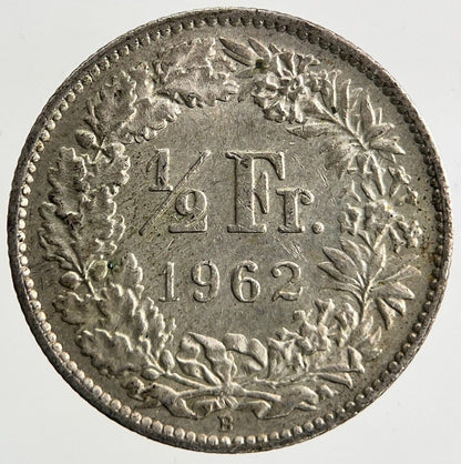 1962 Switzerland Swiss 1/2 Half Franc Silver Coin | Very High Grade