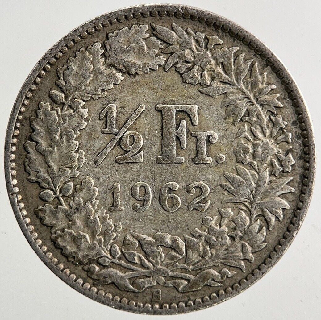 1962 Switzerland Swiss 1/2 Half Franc Silver Coin | Fine Collectable Grade