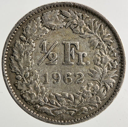 1962 Switzerland Swiss 1/2 Half Franc Silver Coin | Fine Collectable Grade