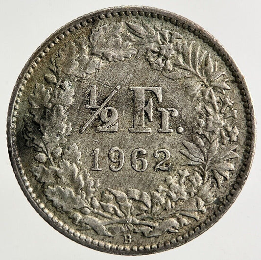 1962 Switzerland Swiss 1/2 Half Franc Silver Coin | Fine Collectable Grade