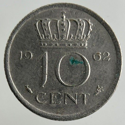 1962 Netherlands 10 Cents Coin | Fine Collectable Grade