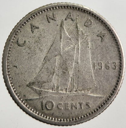 1963 Canada 10 Cents Silver Coin | Collectable Grade | a7638