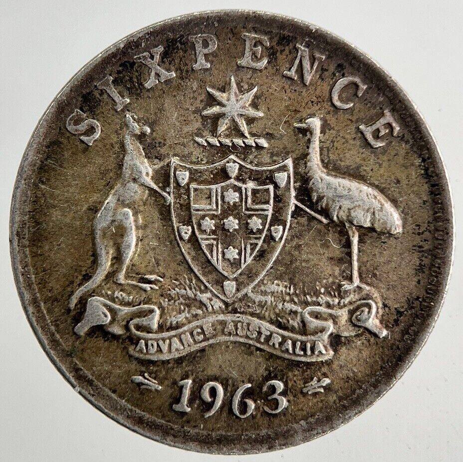 1963 Australia Sixpence Silver Coin | Very High Grade