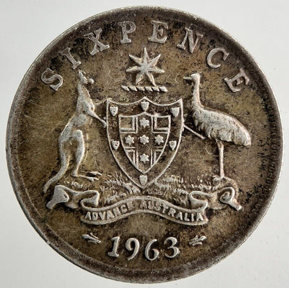 1963 Australia Sixpence Silver Coin | Very High Grade