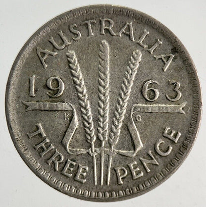 1963 Australia Silver Threepence Coin | Fine Collectable Grade