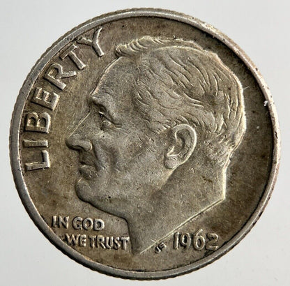 1962-D US USA Roosevelt Dime Silver Coin | Fine Collectable Grade