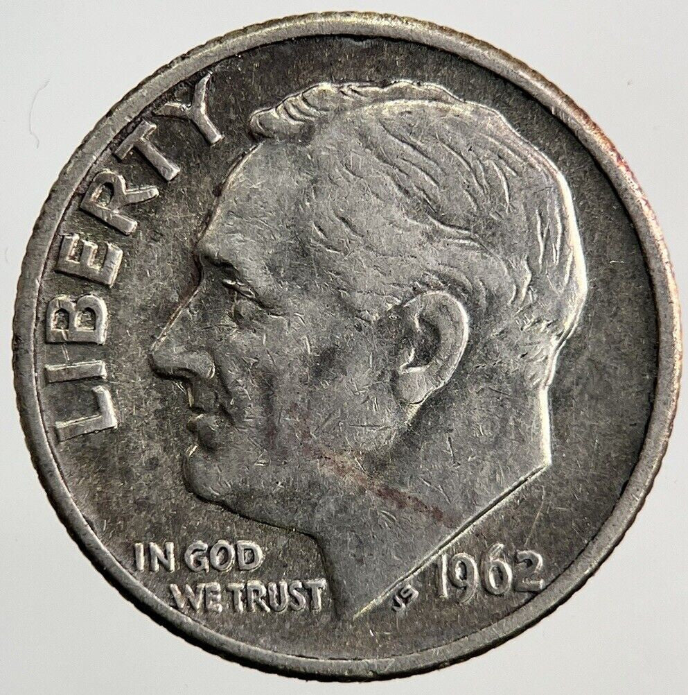 1962-D US USA Roosevelt Dime Silver Coin | Fine Collectable Grade