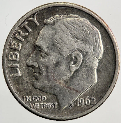 1962-D US USA Roosevelt Dime Silver Coin | Fine Collectable Grade