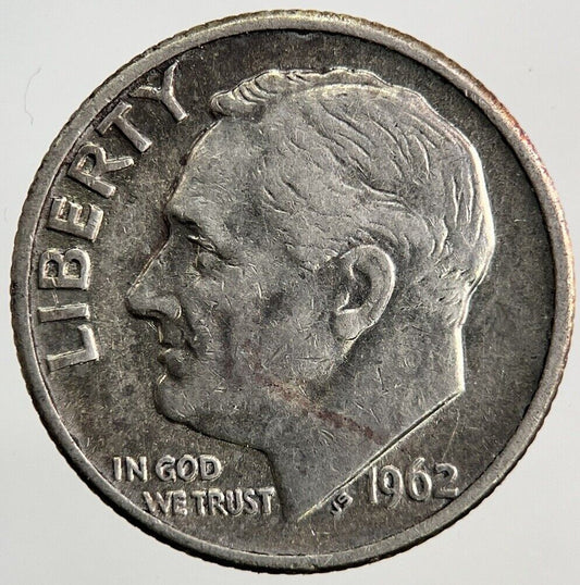 1962-D US USA Roosevelt Dime Silver Coin | Fine Collectable Grade