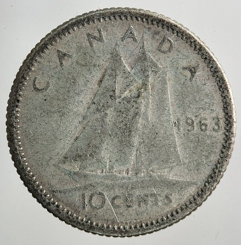 1963 Canada 10 Cents Silver Coin | Collectable Grade