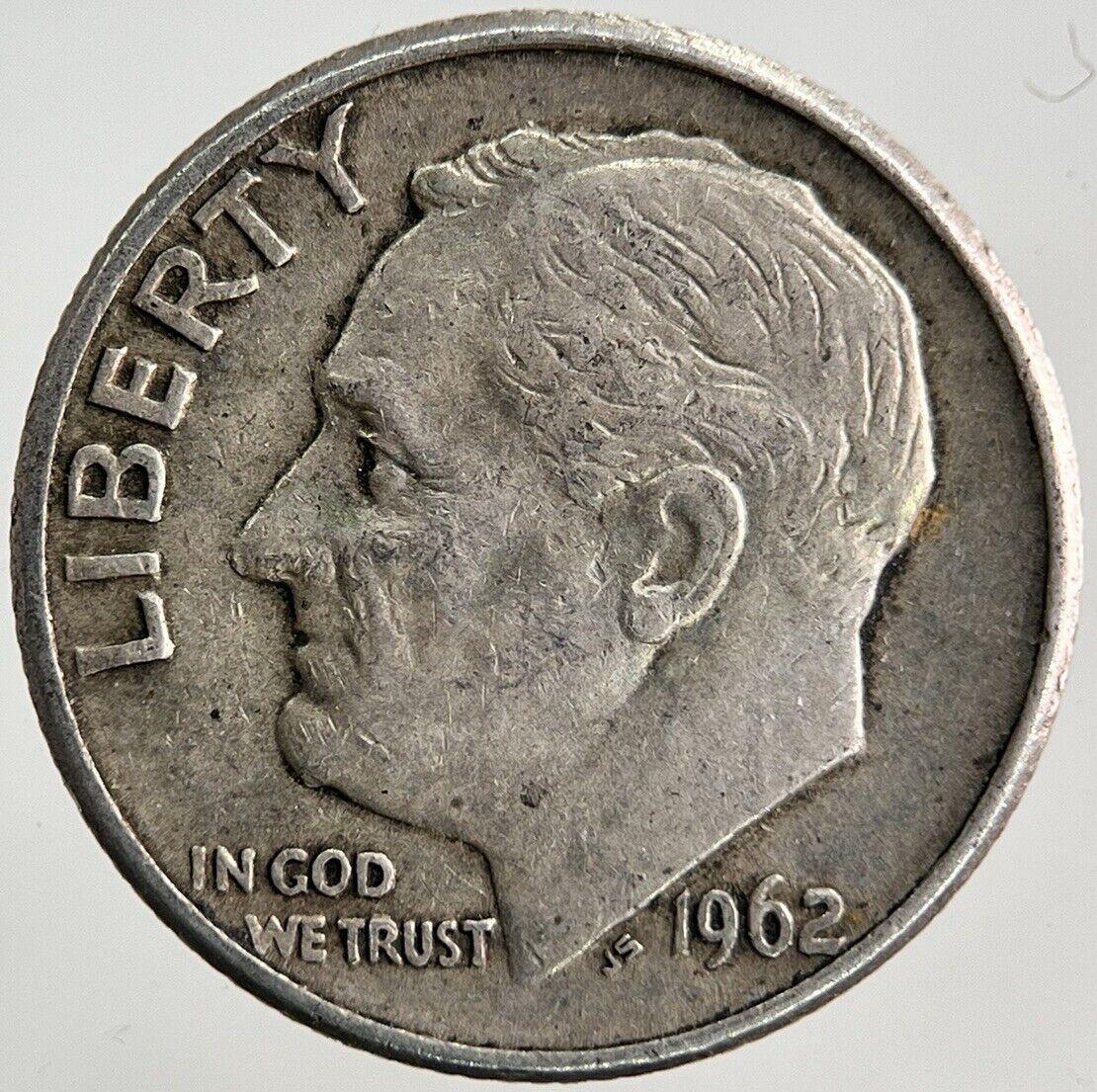 1962-D US USA Roosevelt One Dime Silver Coin | Fine Collectable Grade