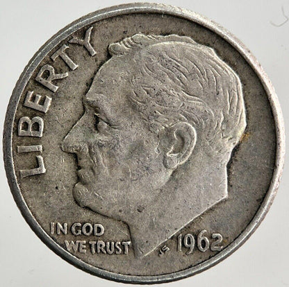 1962-D US USA Roosevelt One Dime Silver Coin | Fine Collectable Grade