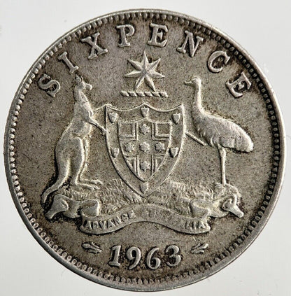 1963 Australia Sixpence Silver Coin | Fine Collectable Grade