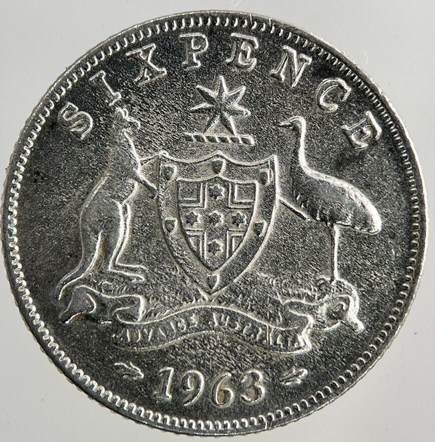 1963 Australia Sixpence Silver Coin | Fine Collectable Grade