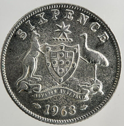 1963 Australia Sixpence Silver Coin | Fine Collectable Grade