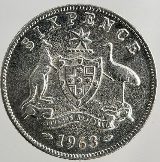 1963 Australia Sixpence Silver Coin | Fine Collectable Grade