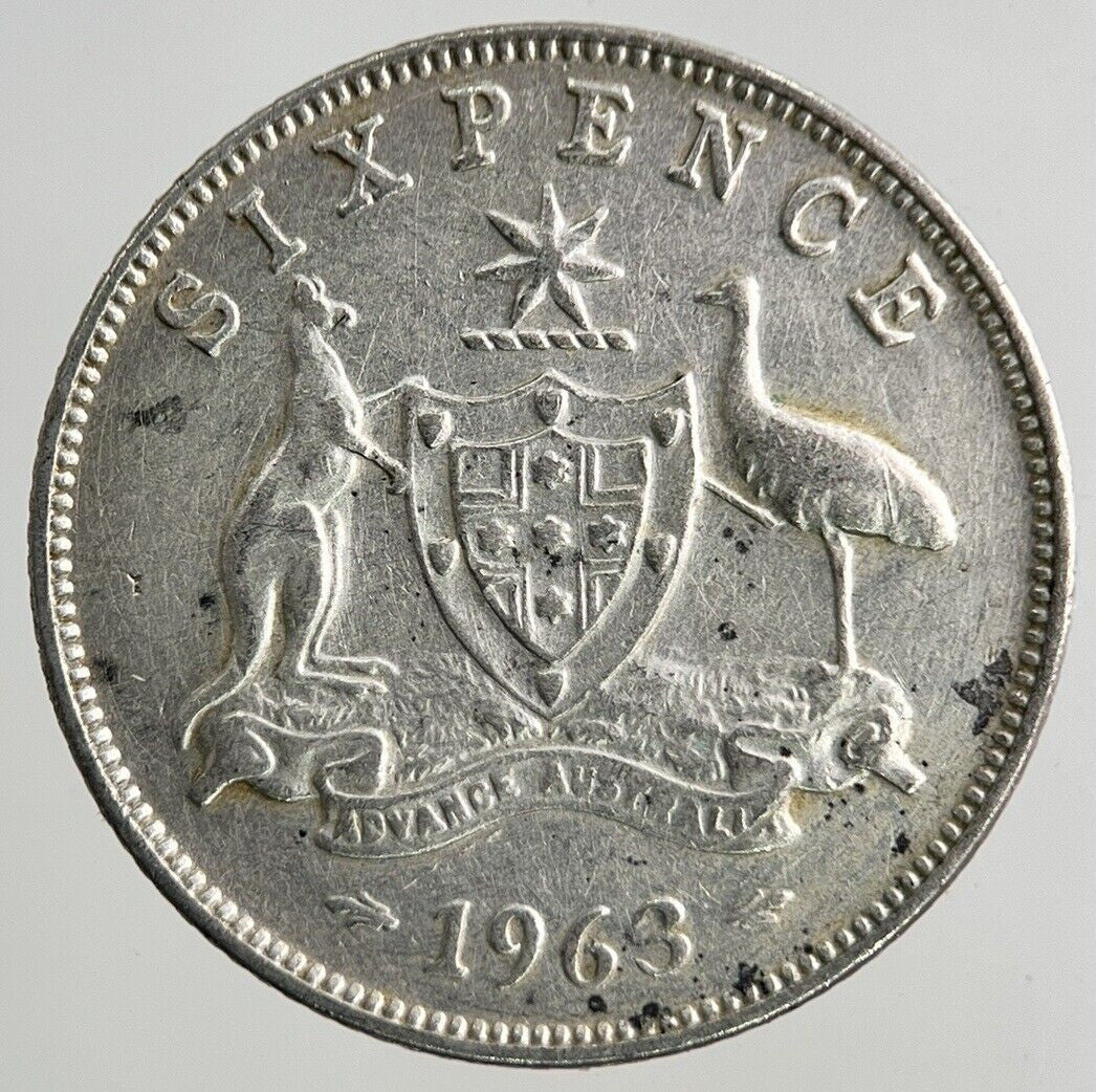 1963 Australia Sixpence Silver Coin | Fine Collectable Grade