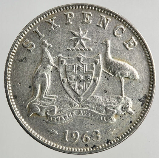 1963 Australia Sixpence Silver Coin | Fine Collectable Grade