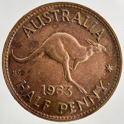 1963 Australia Half-Penny Coin | Fine Collectable Grade