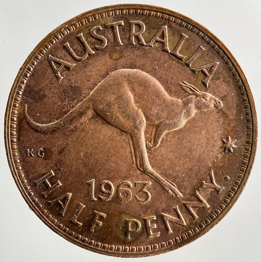 1963 Australia Half-Penny Coin | Fine Collectable Grade