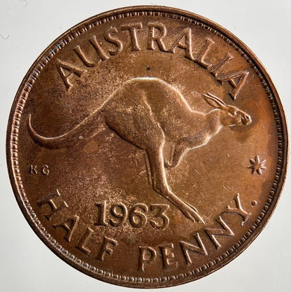 1963 Australia Half-Penny Coin | Fine Collectable Grade