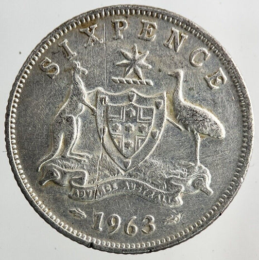 1963 Australia Sixpence Silver Coin | Fine Collectable Grade