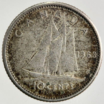 1963 Canada 10 Cents Silver Coin | Fine Collectable Grade