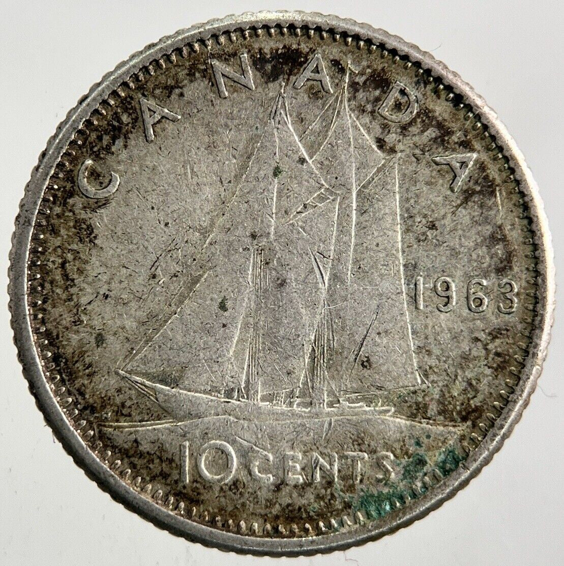 1963 Canada 10 Cents Silver Coin | Fine Collectable Grade