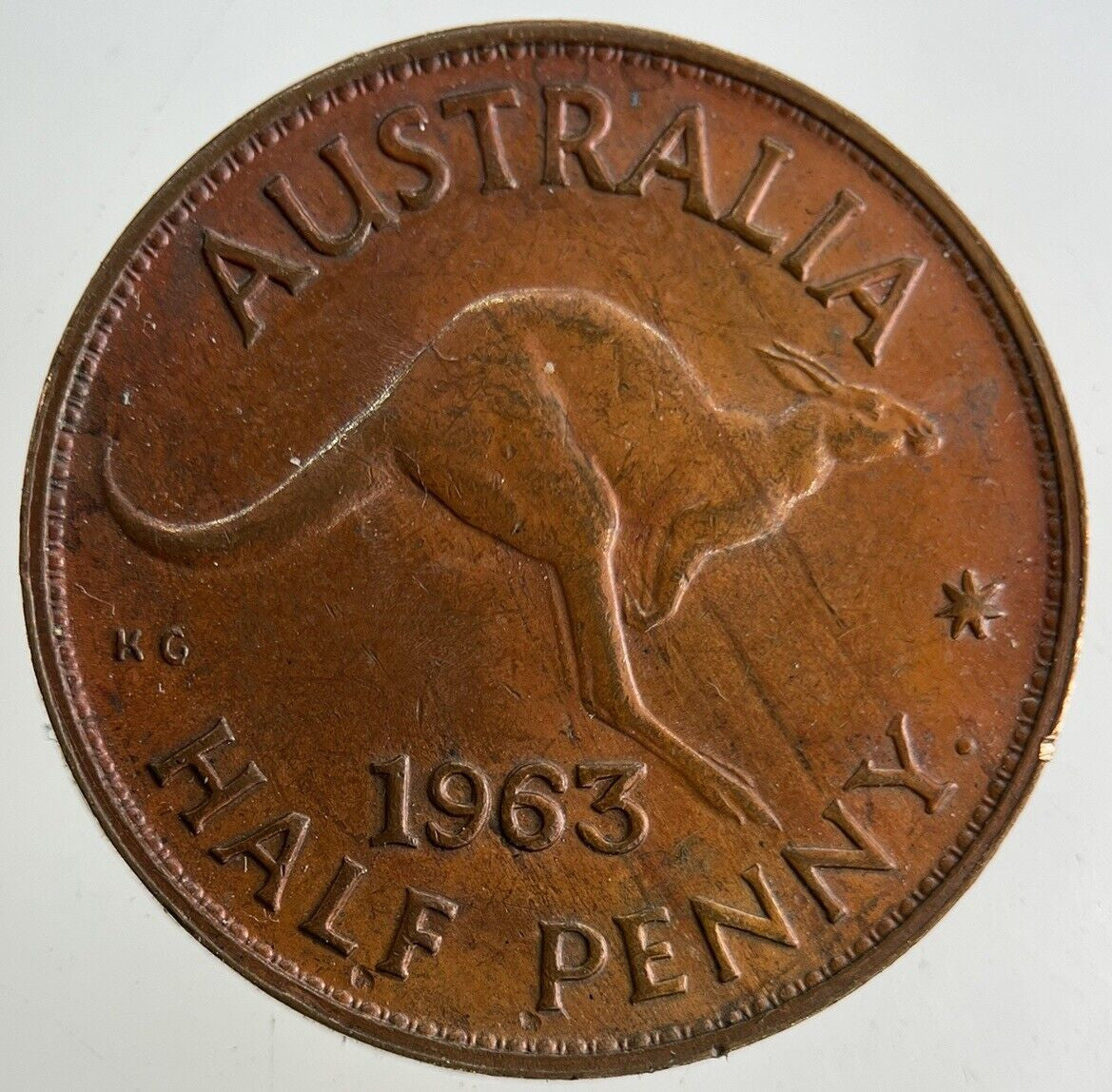1963 Australia Half-Penny Coin | Fine Collectable Grade
