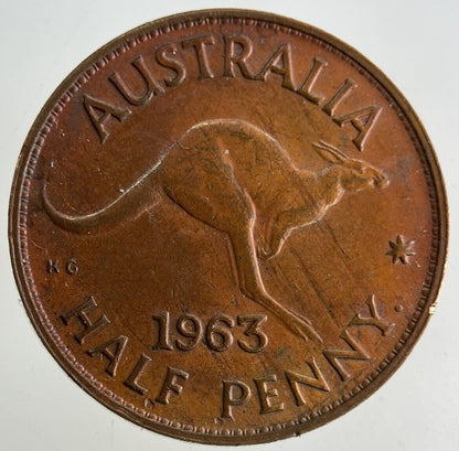 1963 Australia Half-Penny Coin | Fine Collectable Grade