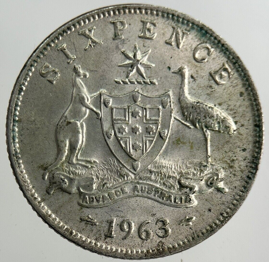 1963 Australia Sixpence Silver Coin | Very Fine Grade