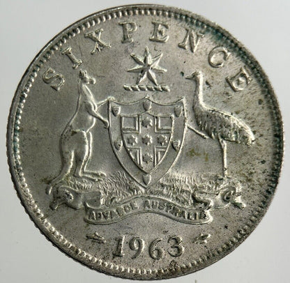 1963 Australia Sixpence Silver Coin | Very Fine Grade