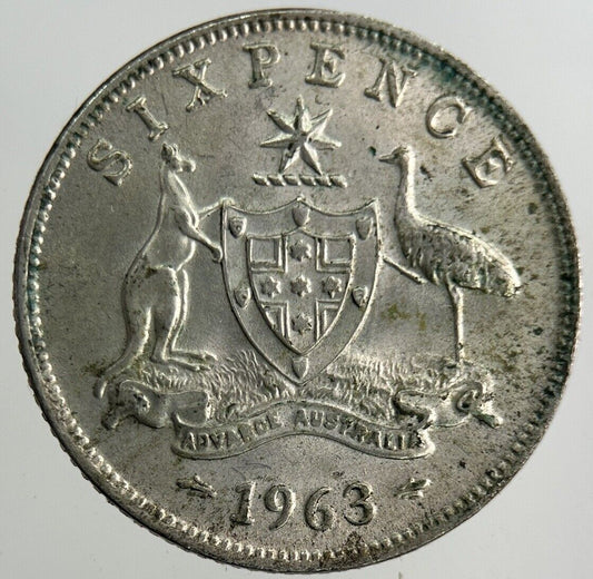 1963 Australia Sixpence Silver Coin | Very Fine Grade