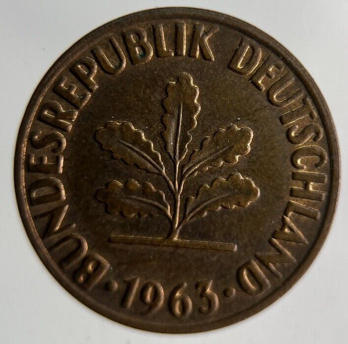 1963 Germany 2 Pfennig Coin | Fine Collectable Grade