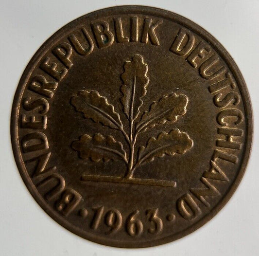 1963 Germany 2 Pfennig Coin | Fine Collectable Grade