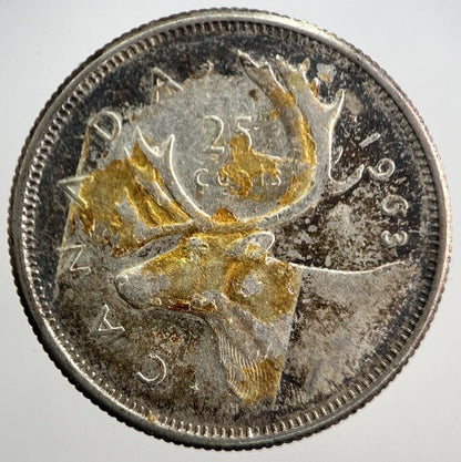 1963 Canada 25 Cents Silver Coin | Fine Collectable Grade | a7254